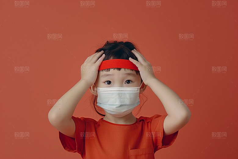 流感儿童高清感冒摄影图