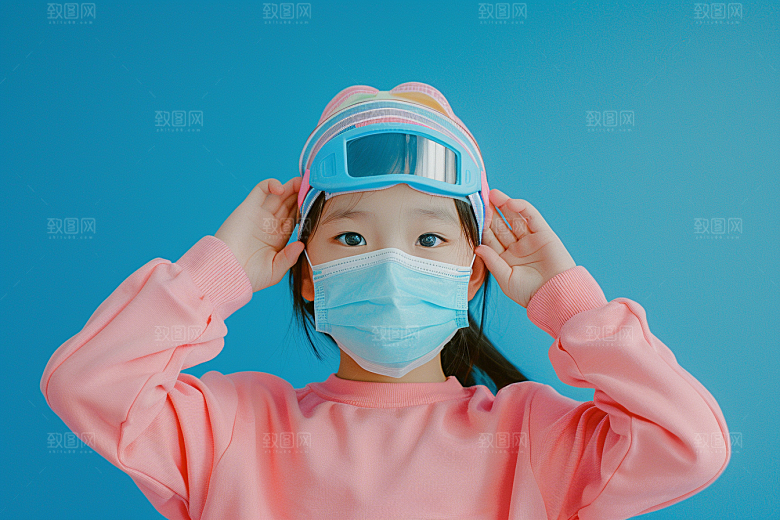 流感儿童发烧传播摄影图