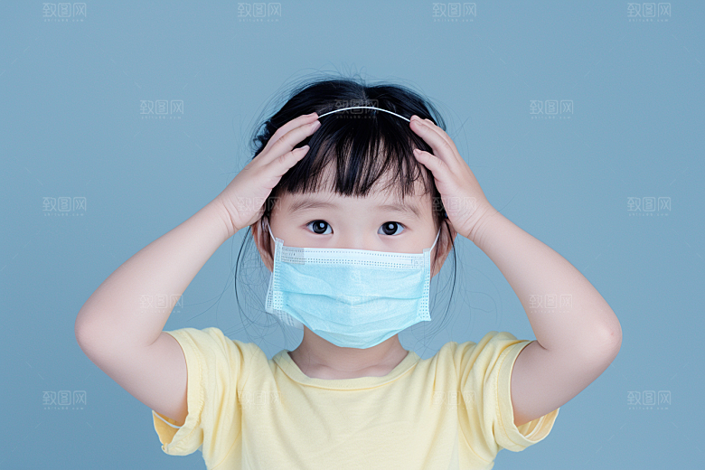 流感儿童预防传染流行病摄影图