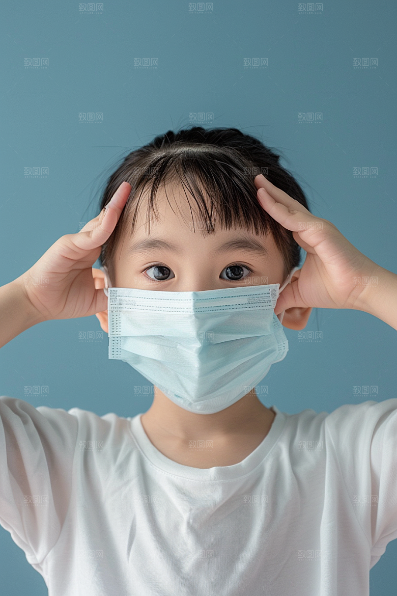 流感儿童人物医学摄影图