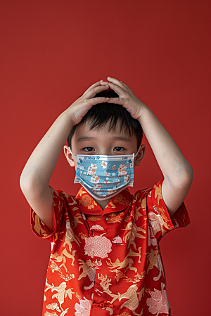 流感儿童发烧流行病摄影图
