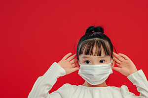 流感儿童人物医疗摄影图