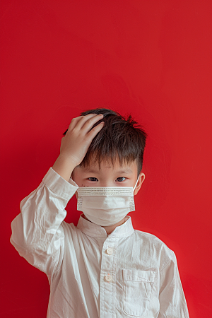 流感儿童肖像病毒摄影图