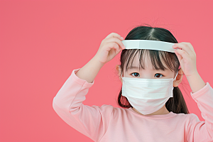 流感儿童预防传染感冒摄影图