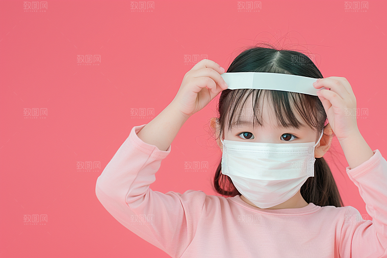 流感儿童预防传染感冒摄影图