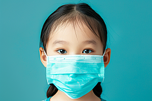 流感儿童肖像预防传染摄影图