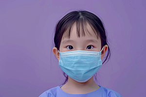 流感儿童肖像人物摄影图