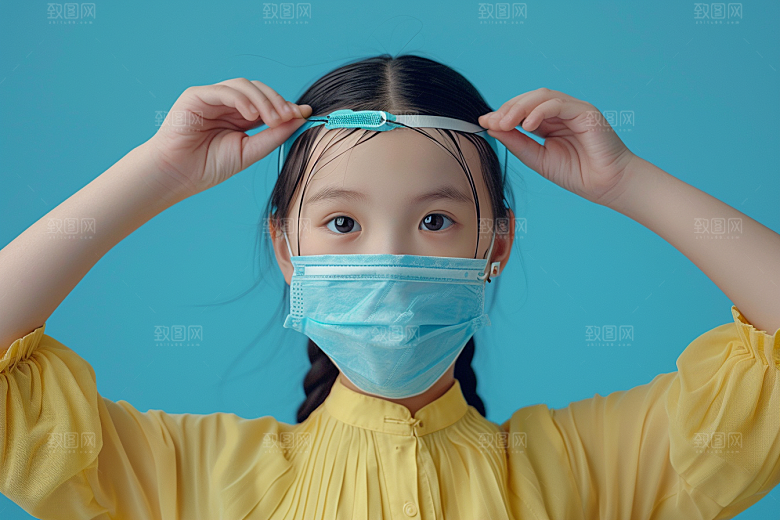 流感儿童医学医疗摄影图