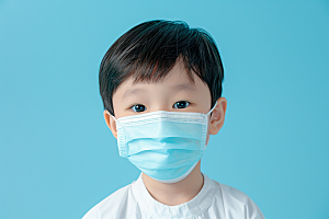 流感儿童病毒肖像摄影图