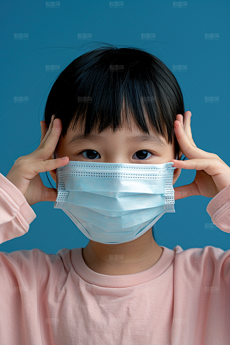 流感儿童高清肖像摄影图