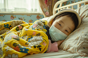 流感儿童发烧感冒摄影图