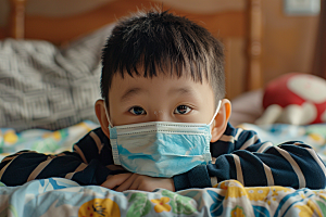 流感儿童预防传染高清摄影图