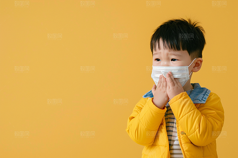 流感儿童高清医疗摄影图