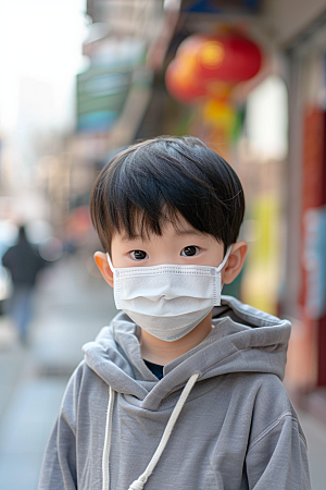 流感儿童感冒人物摄影图