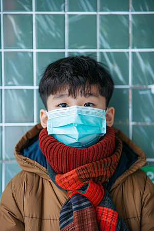 流感儿童医疗人物摄影图