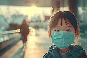 流感儿童病毒医疗摄影图