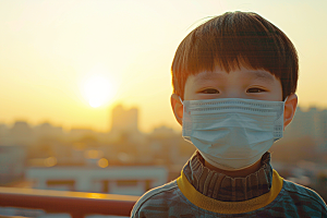 流感儿童发烧预防传染摄影图