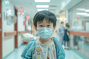 流感儿童高清医疗摄影图