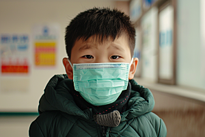 流感儿童人物病毒摄影图