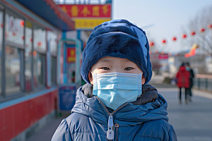 流感儿童预防传染病毒摄影图