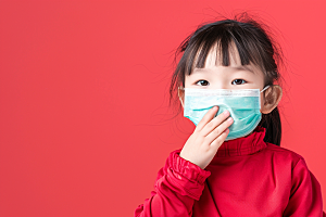 流感儿童病毒肖像摄影图