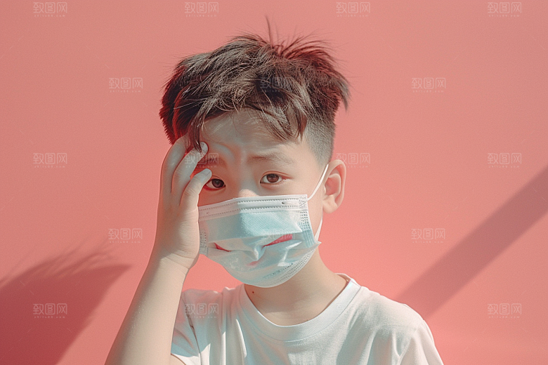 流感儿童传播医学摄影图