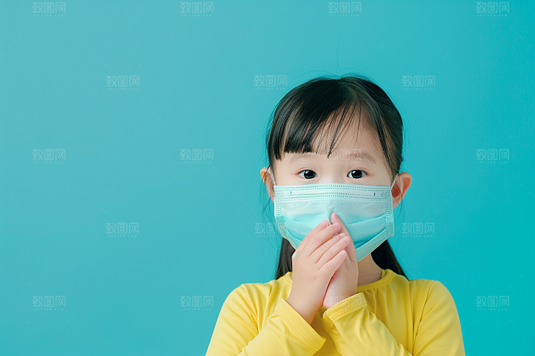 流感儿童感冒流行病摄影图