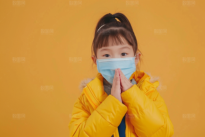 流感儿童预防传染传播摄影图