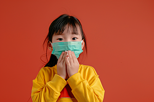 流感儿童病毒医学摄影图