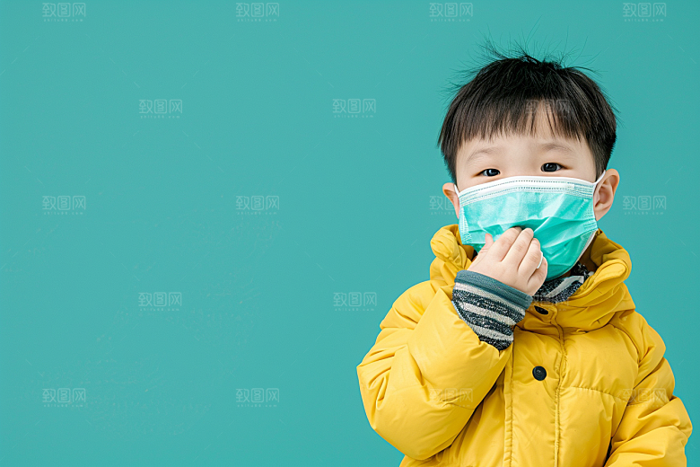 流感儿童预防传染传播摄影图