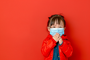 流感儿童流行病感冒摄影图