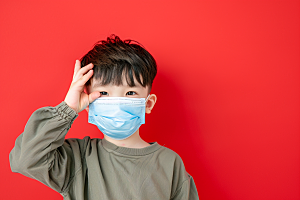 流感儿童流行病高清摄影图
