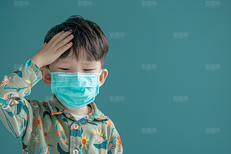 流感儿童医学传播摄影图