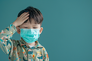 流感儿童医学传播摄影图