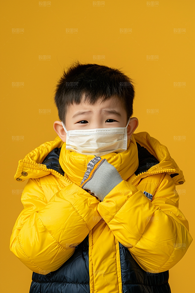 流感儿童发烧医学摄影图