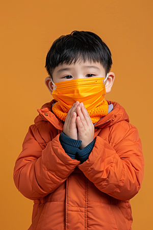 流感儿童流行病感冒摄影图