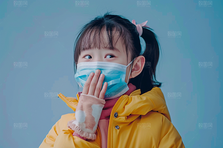 流感儿童传播流行病摄影图