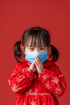 流感儿童传播人物摄影图