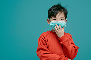流感儿童发烧病毒摄影图