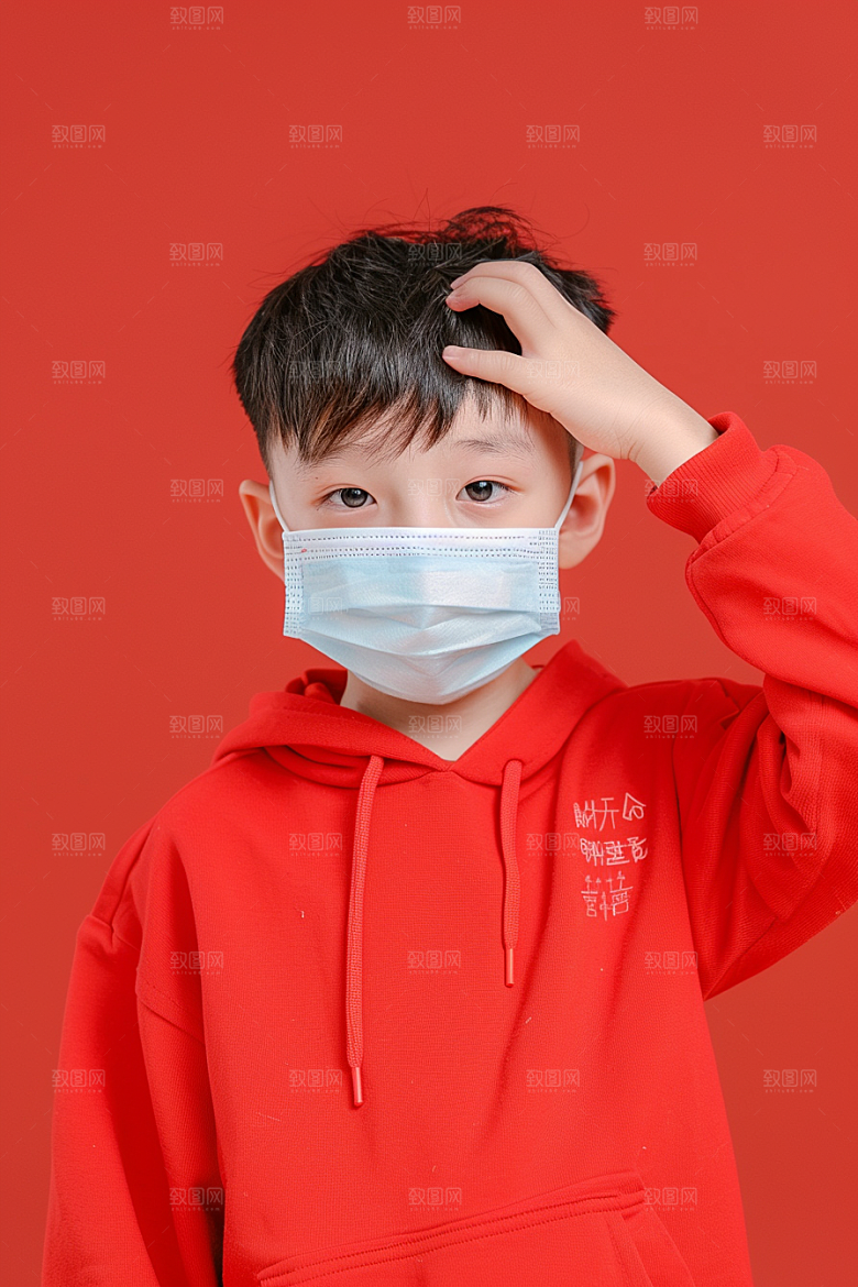流感儿童流行病病毒摄影图