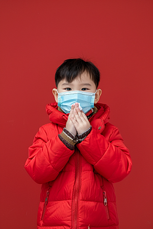 流感儿童流行病医疗摄影图