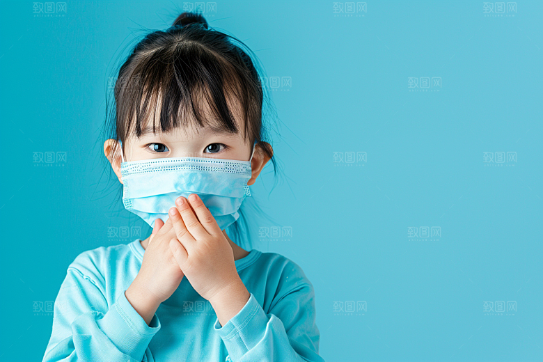 流感儿童肖像流行病摄影图