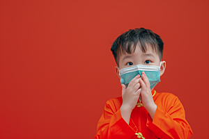 流感儿童医学肖像摄影图