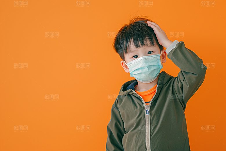 流感儿童预防传染高清摄影图
