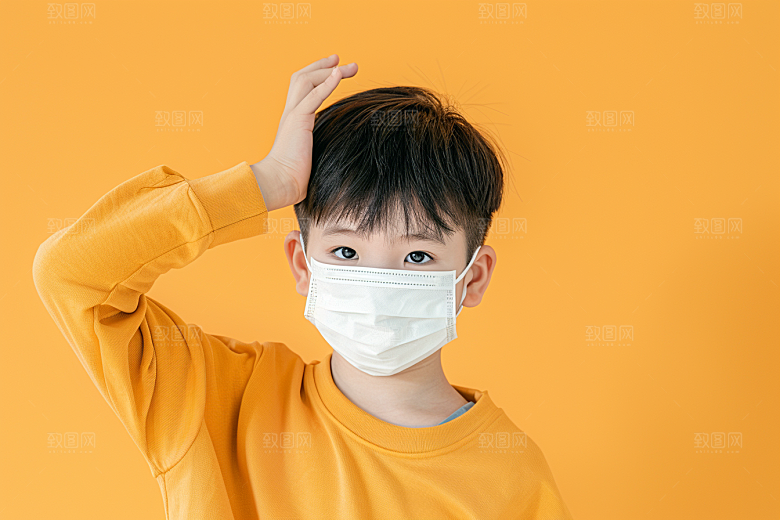 流感儿童医疗流行病摄影图
