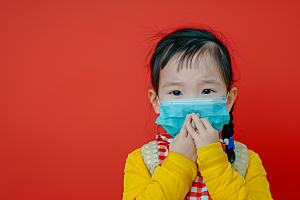 流感儿童医学医疗摄影图