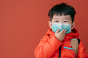 流感儿童传播高清摄影图