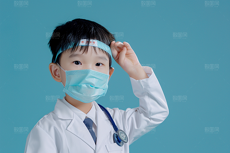 流感儿童流行病高清摄影图