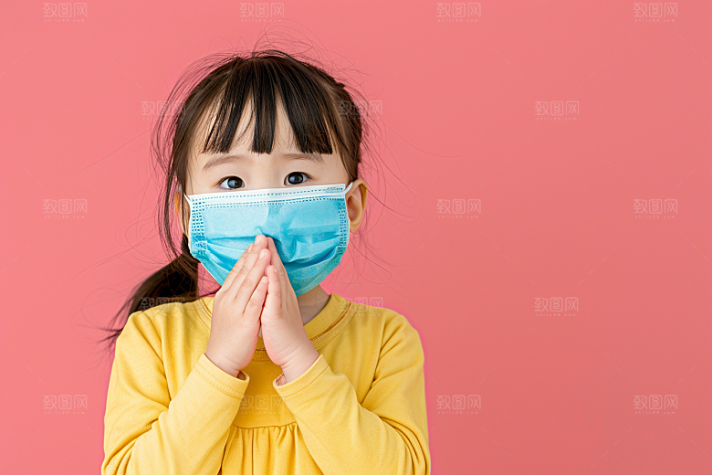 流感儿童医学发烧摄影图