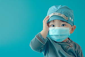 流感儿童医学流行病摄影图